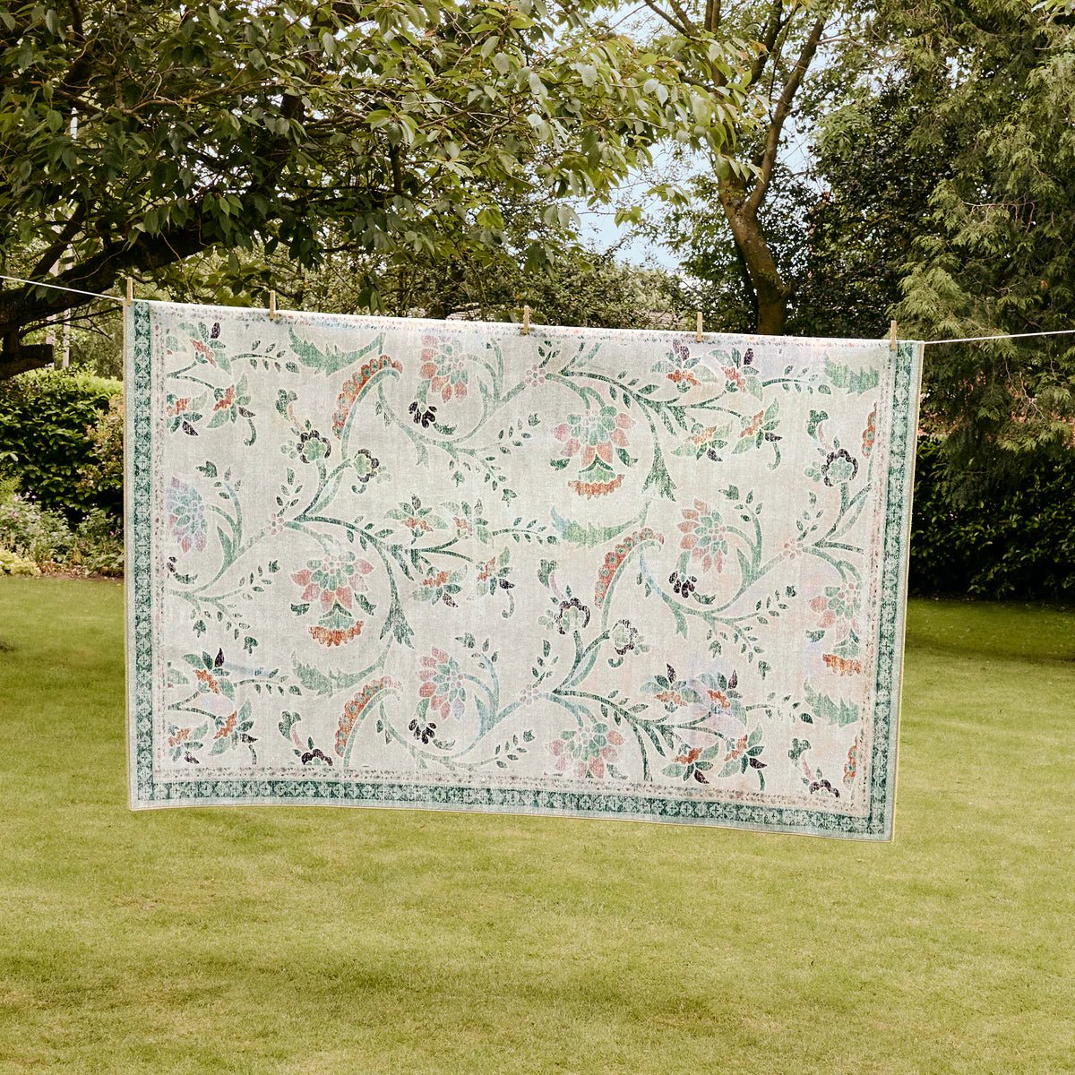 Hug Rug Eco-Washable English Floral Rug 120 x 185cm,160 x 230cm,185 x 275cm,75 x 220cm