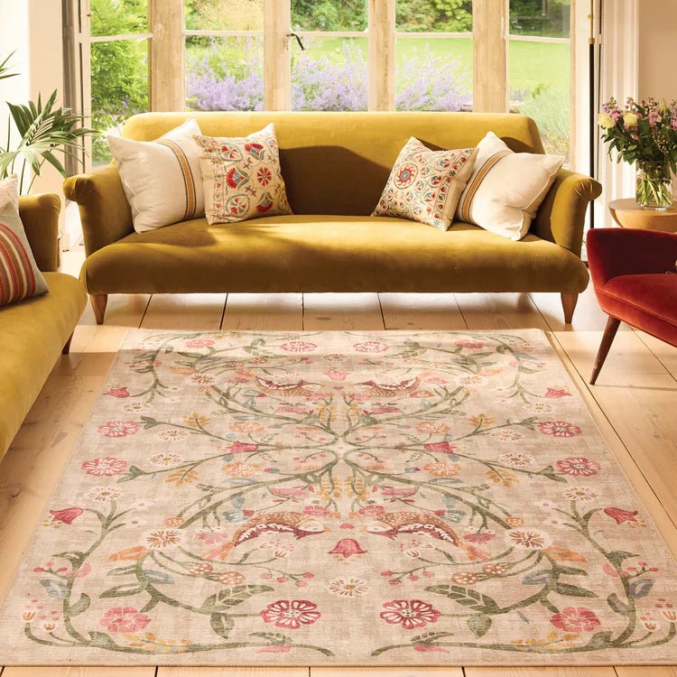 Hug Rug Eco-Washable Heritage Garden Rug 120 x 185cm,160 x 230cm,185 x 275cm,75 x 220cm,75 x 300cm