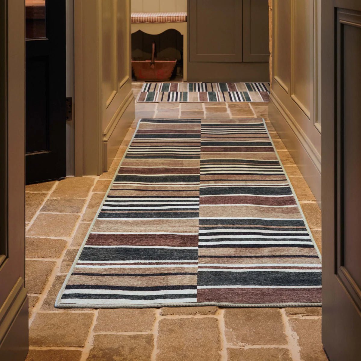 Hug Rug Eco-Washable Savanna Stripe Rug 75 x 220cm,120 x 185cm,160 x 230cm,185 x 275cm