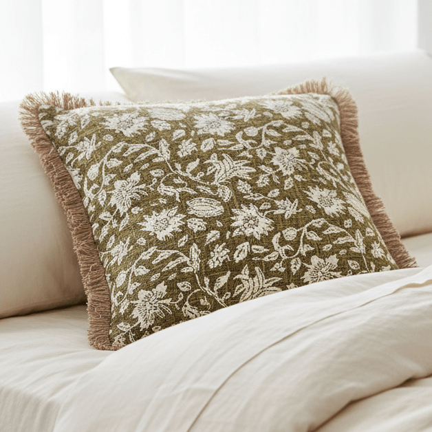 Inverewe Square Cushion, Olive