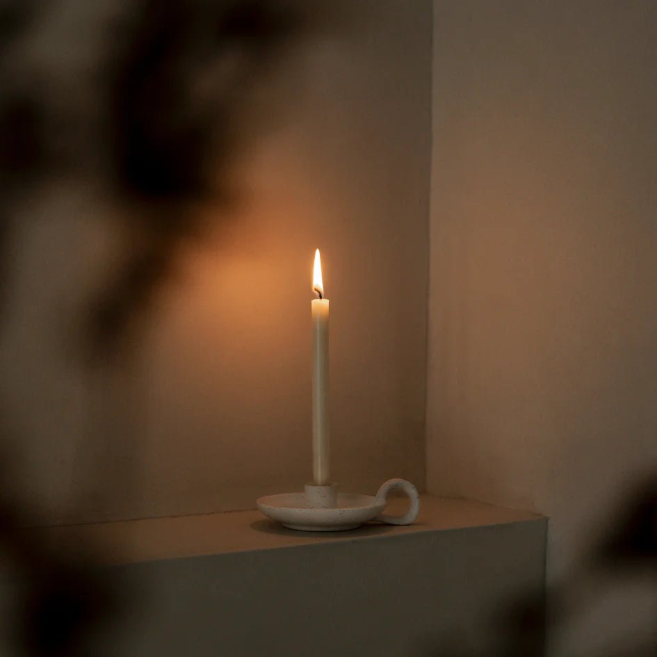 Ivory Mini Candles 1/2" x 6", bundle of 6