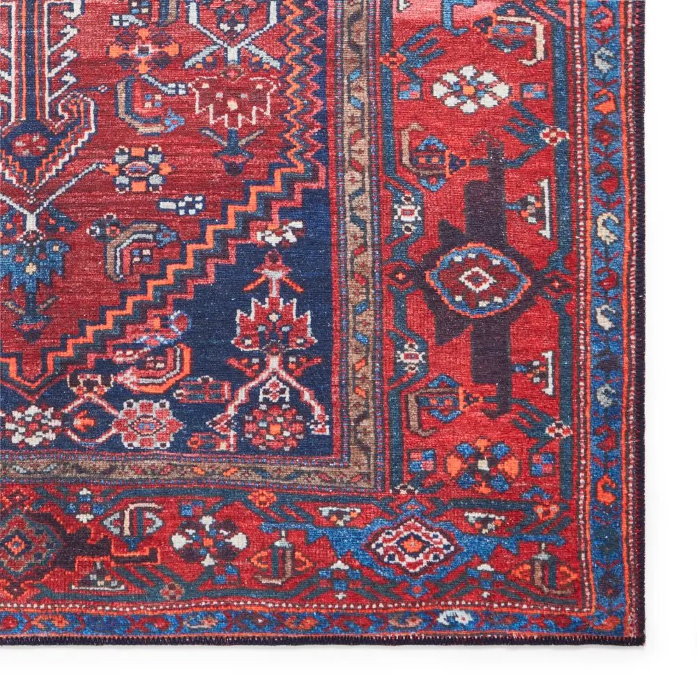 Kashmar Washable Rug, Dark Red 60 x 230cm runner,127 x 170cm,152 x 230cm,190 x 290cm