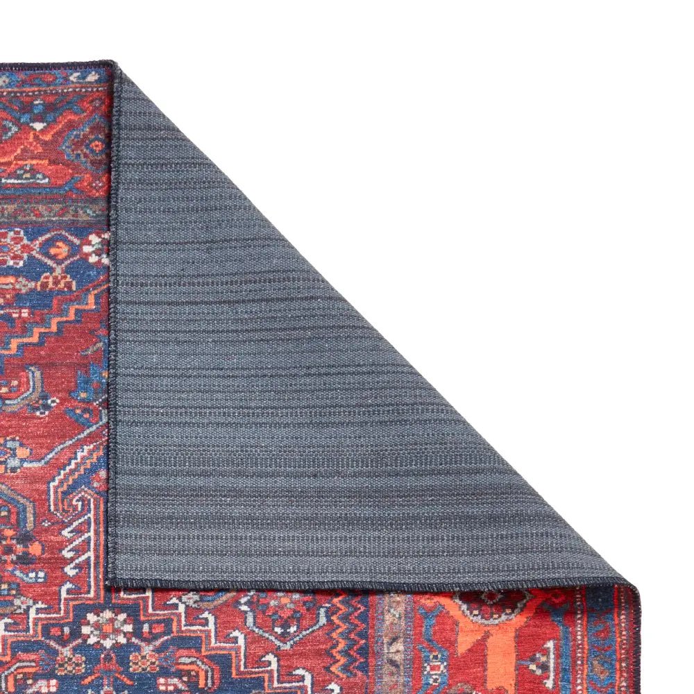 Kashmar Washable Rug, Dark Red 60 x 230cm runner,127 x 170cm,152 x 230cm,190 x 290cm