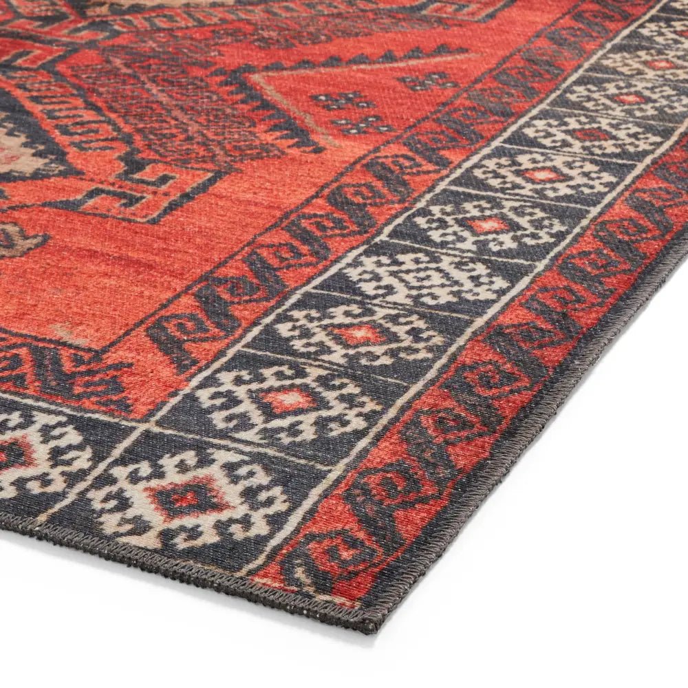 Kashmar Washable Rug, Red 60 x 230cm runner,127 x 170cm,152 x 230cm,190 x 290cm
