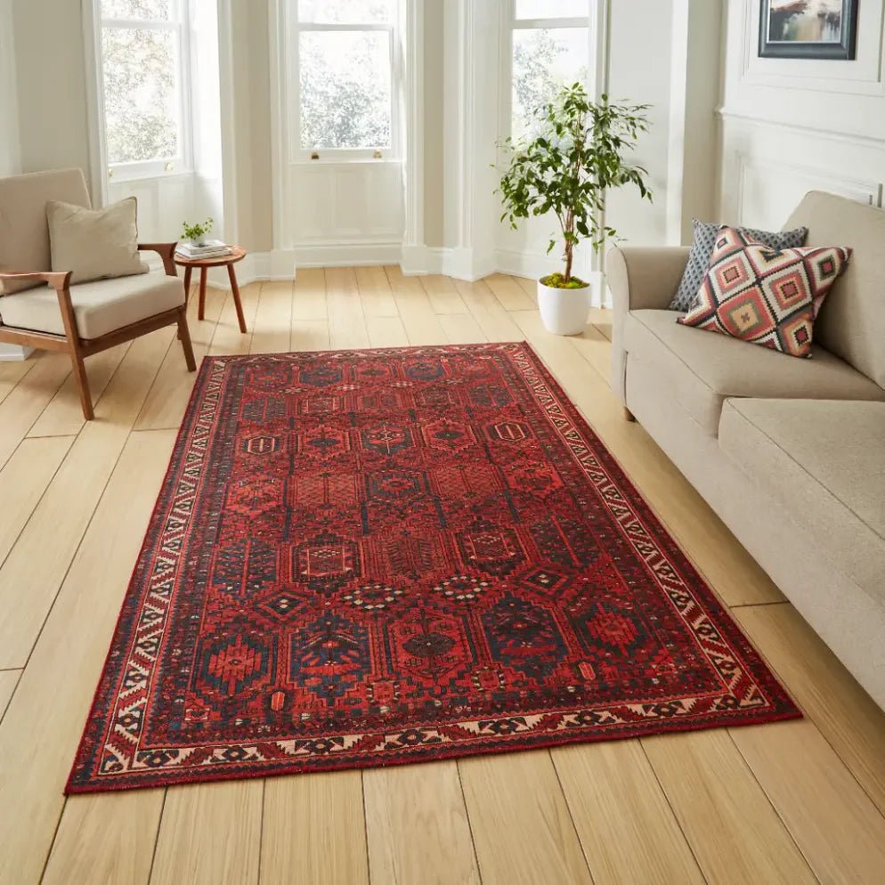 Kashmar Washable Rug, Rich Red 60 x 230cm runner,127 x 170cm,152 x 230cm,190 x 290cm