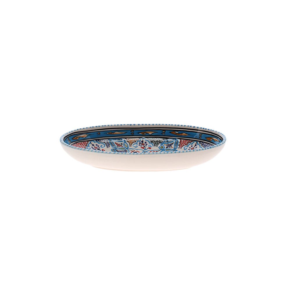 Large Hand Made Oval Dish, Aquamarine
