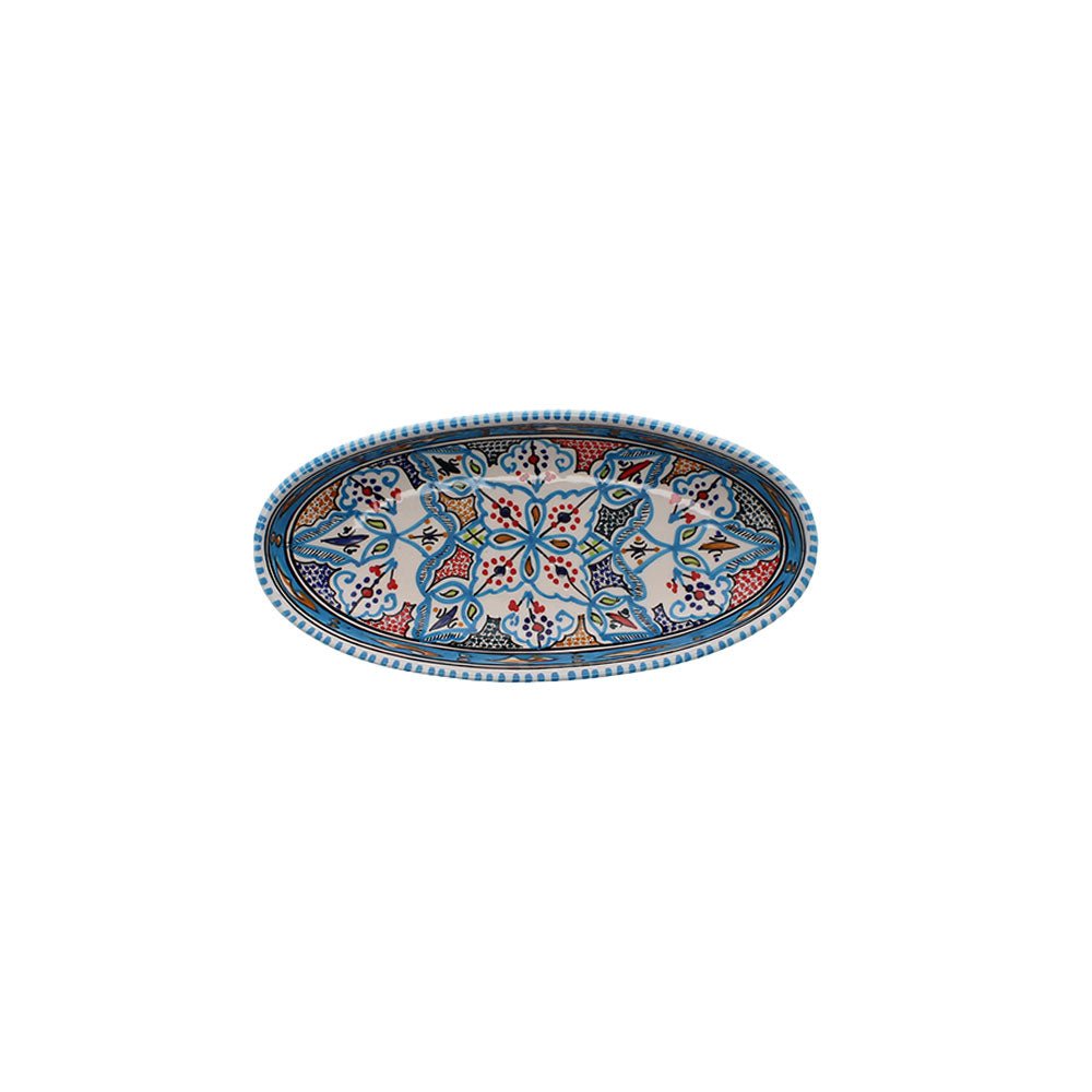 Large Hand Made Oval Dish, Aquamarine