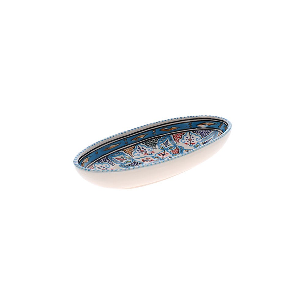 Large Hand Made Oval Dish, Aquamarine