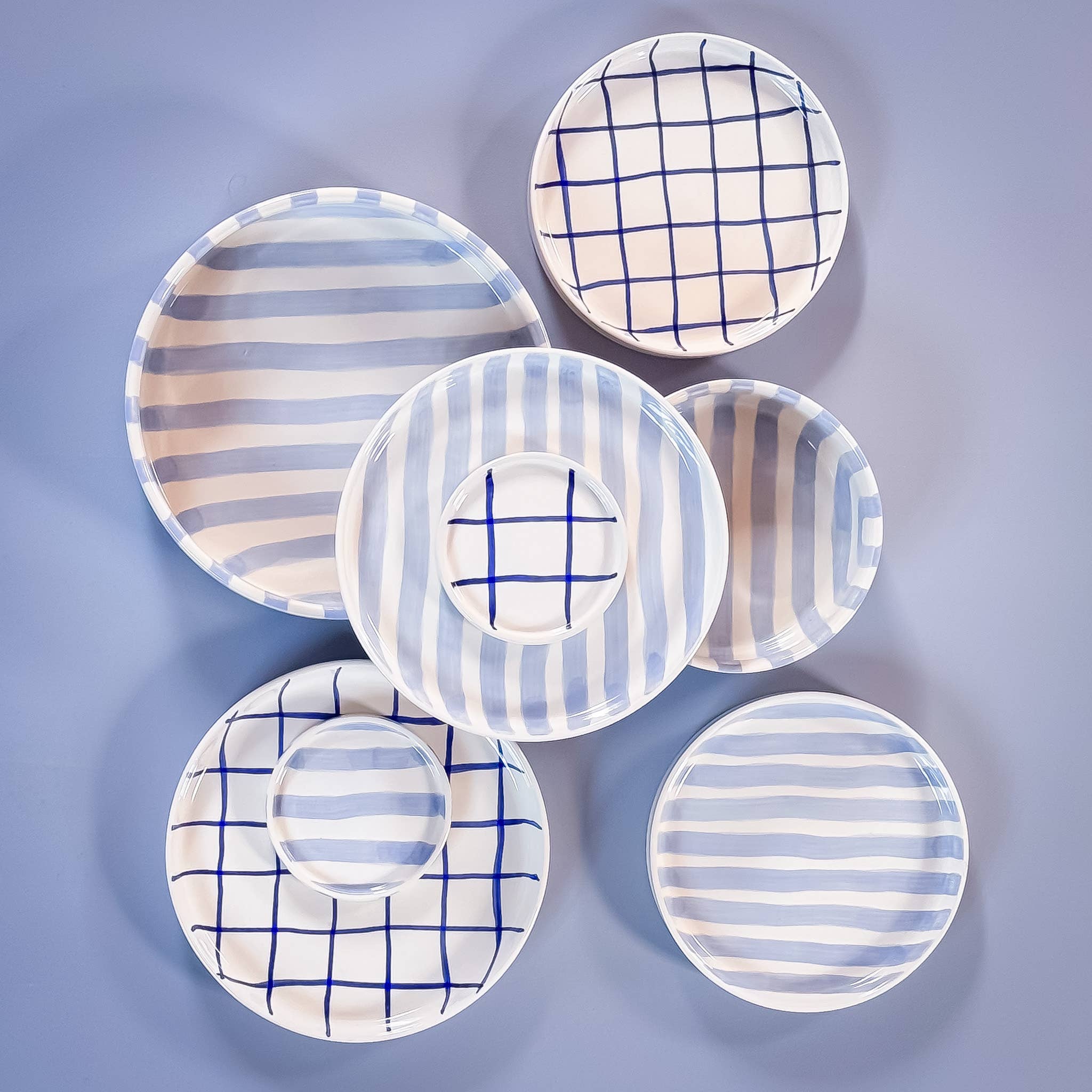 Large Striped Bowl - Morning Azzurro Blue