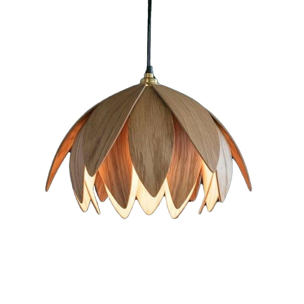 Lotus Bud Pendant Light Large / Oak,Large / Walnut,Small / Oak,Small / Walnut