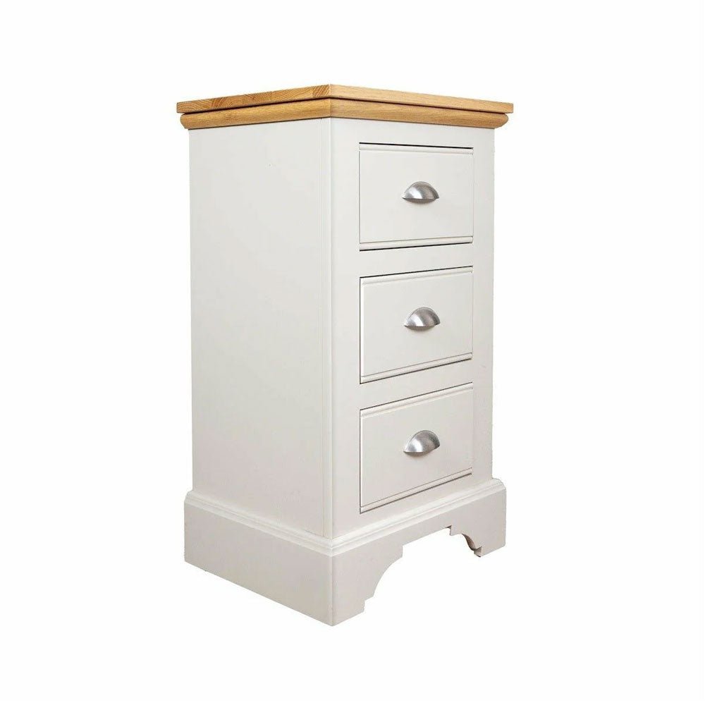 Ludlow 3 Drawer Bedside Table Painted Top / Limestone,Oak Top / Limestone,Painted Top / Truffle,Painted Top / Dior Grey,Painted Top / Ivory,Oak Top / Dior Grey,Oak Top / Truffle,Oak Top / Ivory