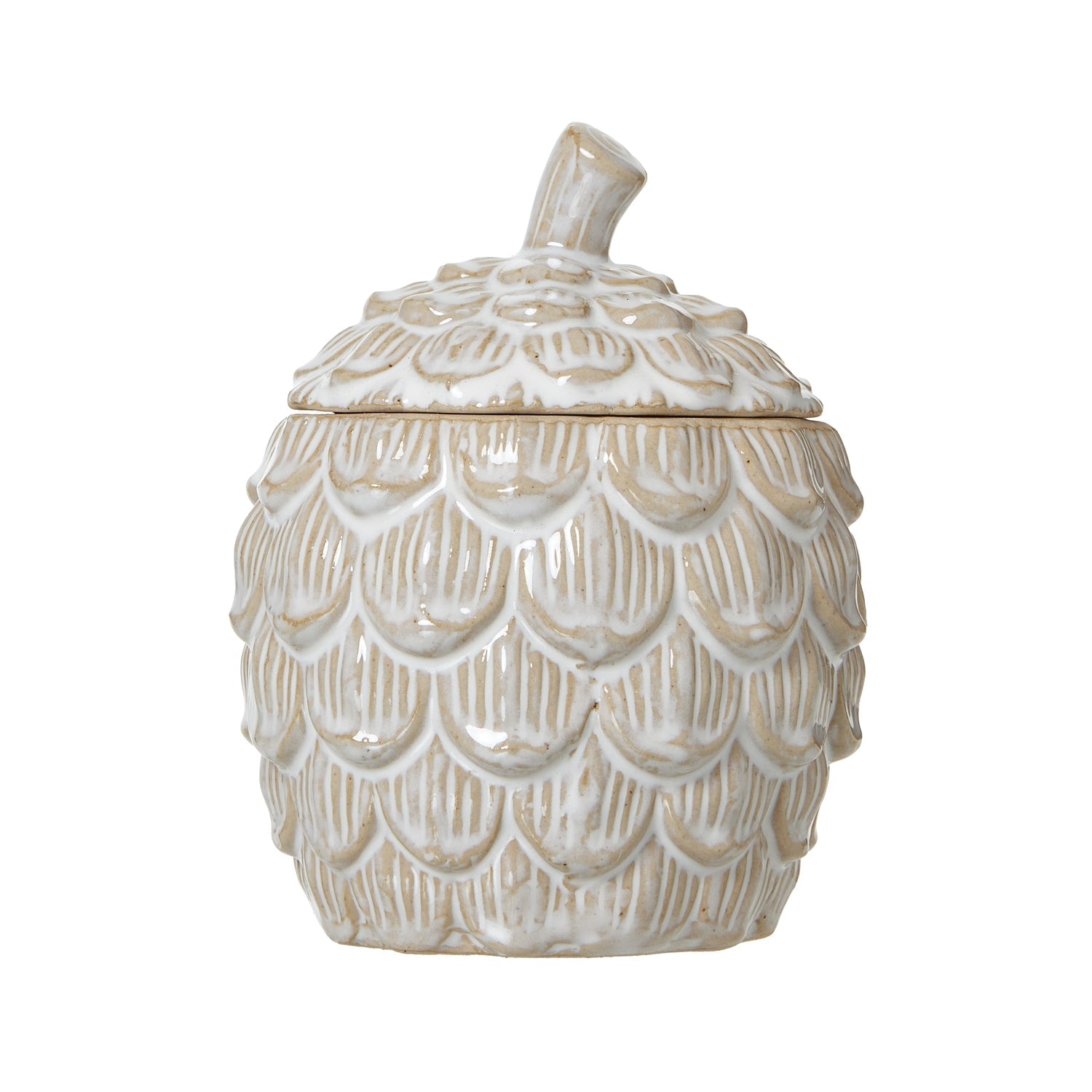 Medium Ceramic Pine Cone Trinket Dish With Lid - Angela Reed -