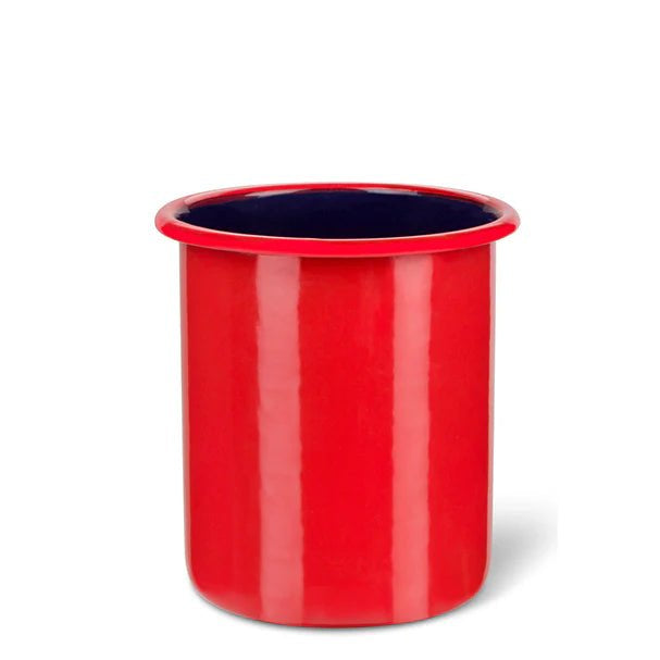 Medium Enamel Utensil Holder in Chilli Red & Midnight Blue