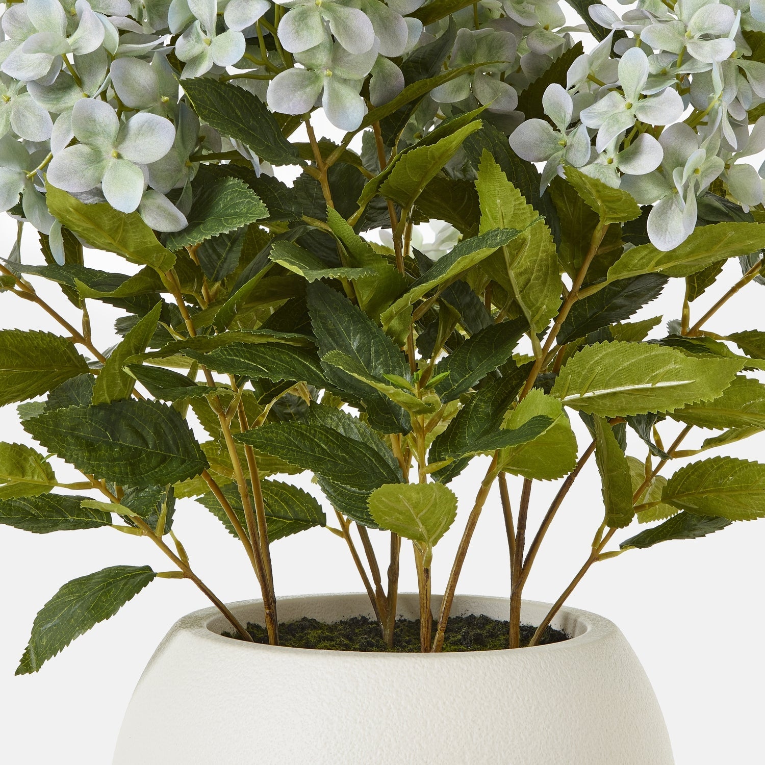 Medium Faux Green Hydrangea Plant In Pot