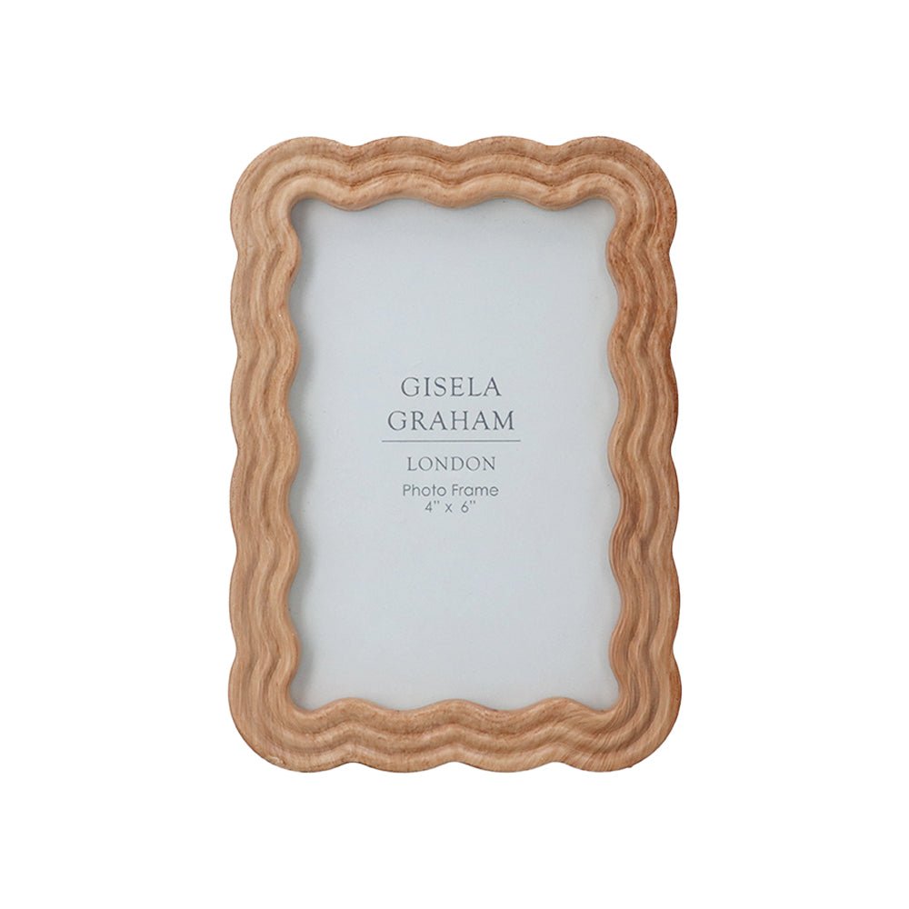 Natural Wood Wavy Photo Frame, 4 x 6" - Angela Reed -
