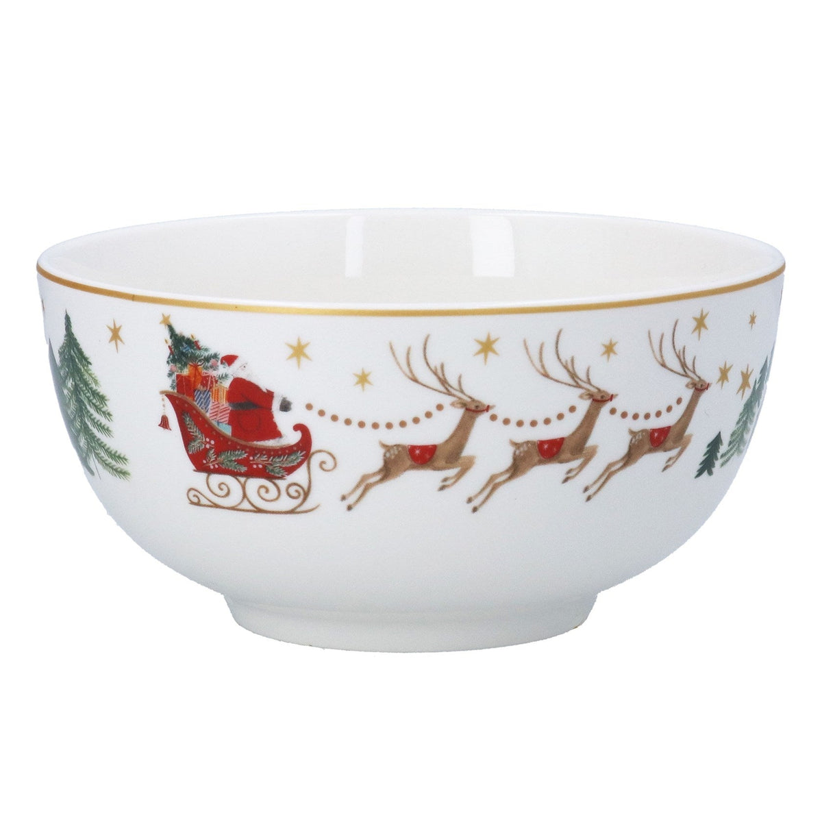 Nostalgia Sleigh Bone China Bowl - Angela Reed - Christmas Decorations