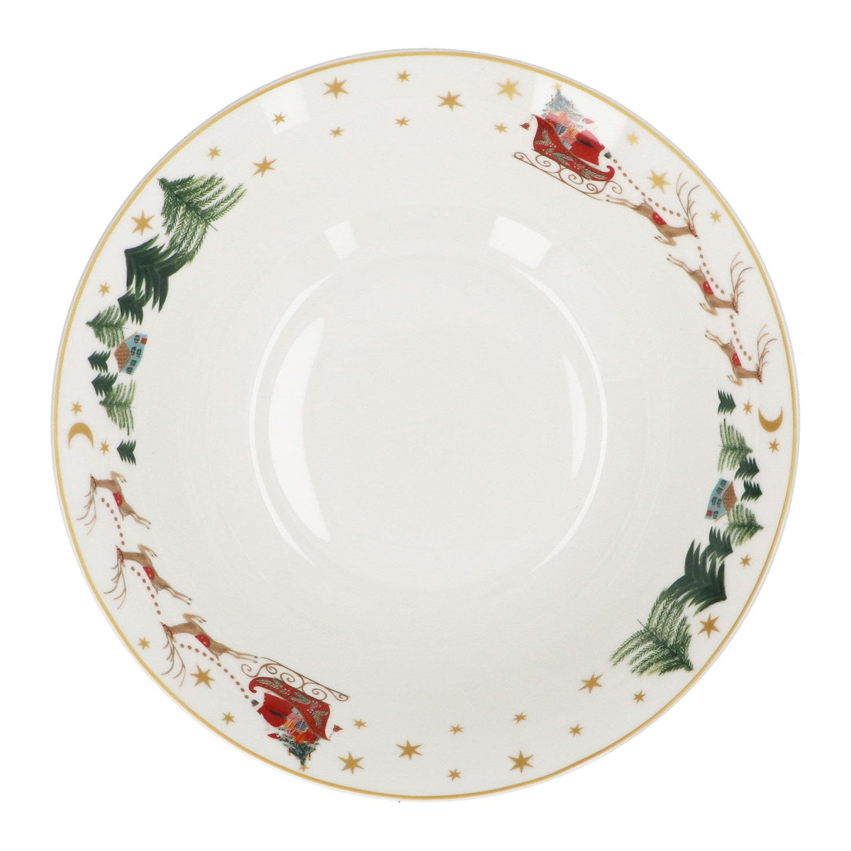 Nostalgia Sleigh Bone China Serving Bowl - Angela Reed - Christmas Decorations