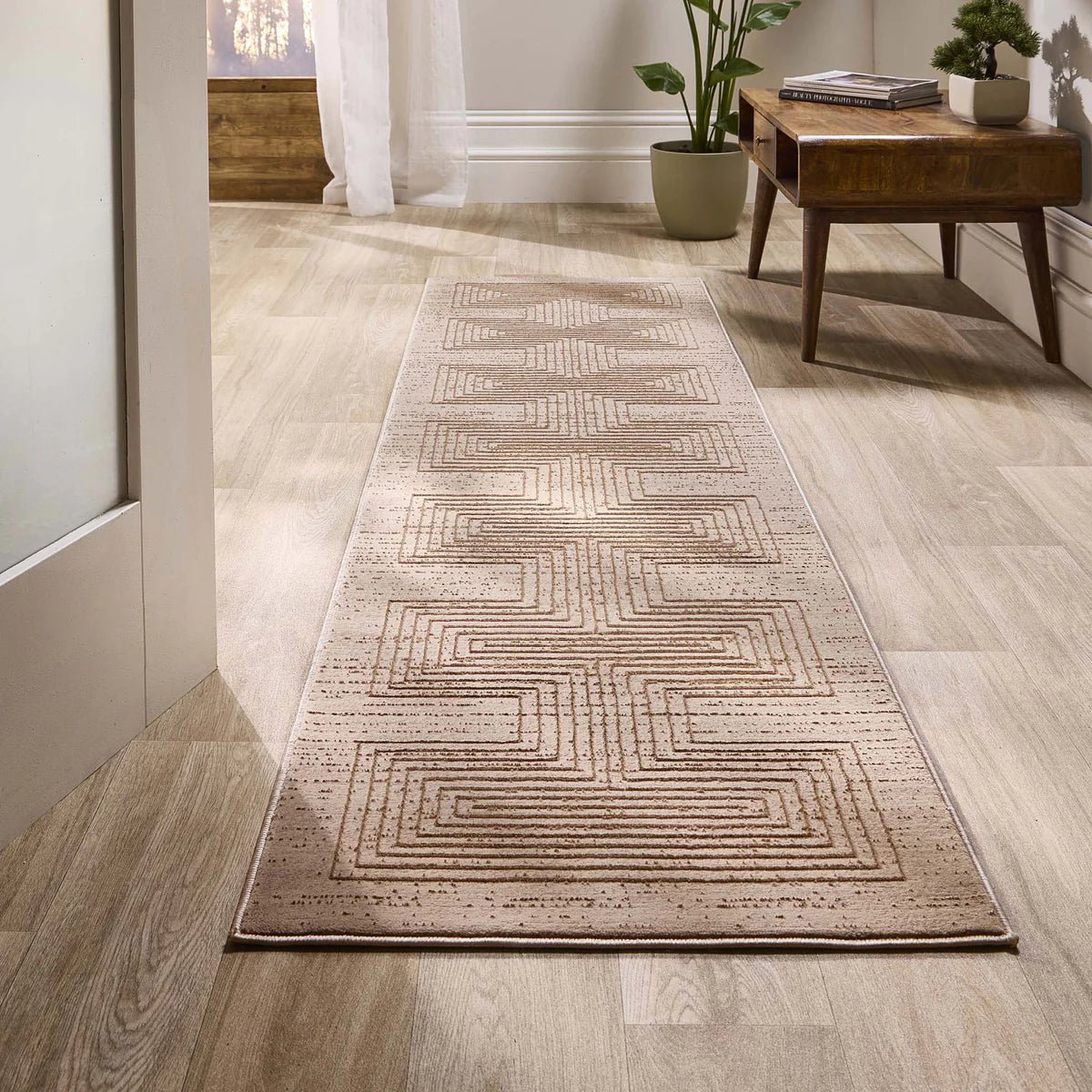 Origin Calacatta Lines Rug, Natural 67 x 230cm runner,200 x 290cm