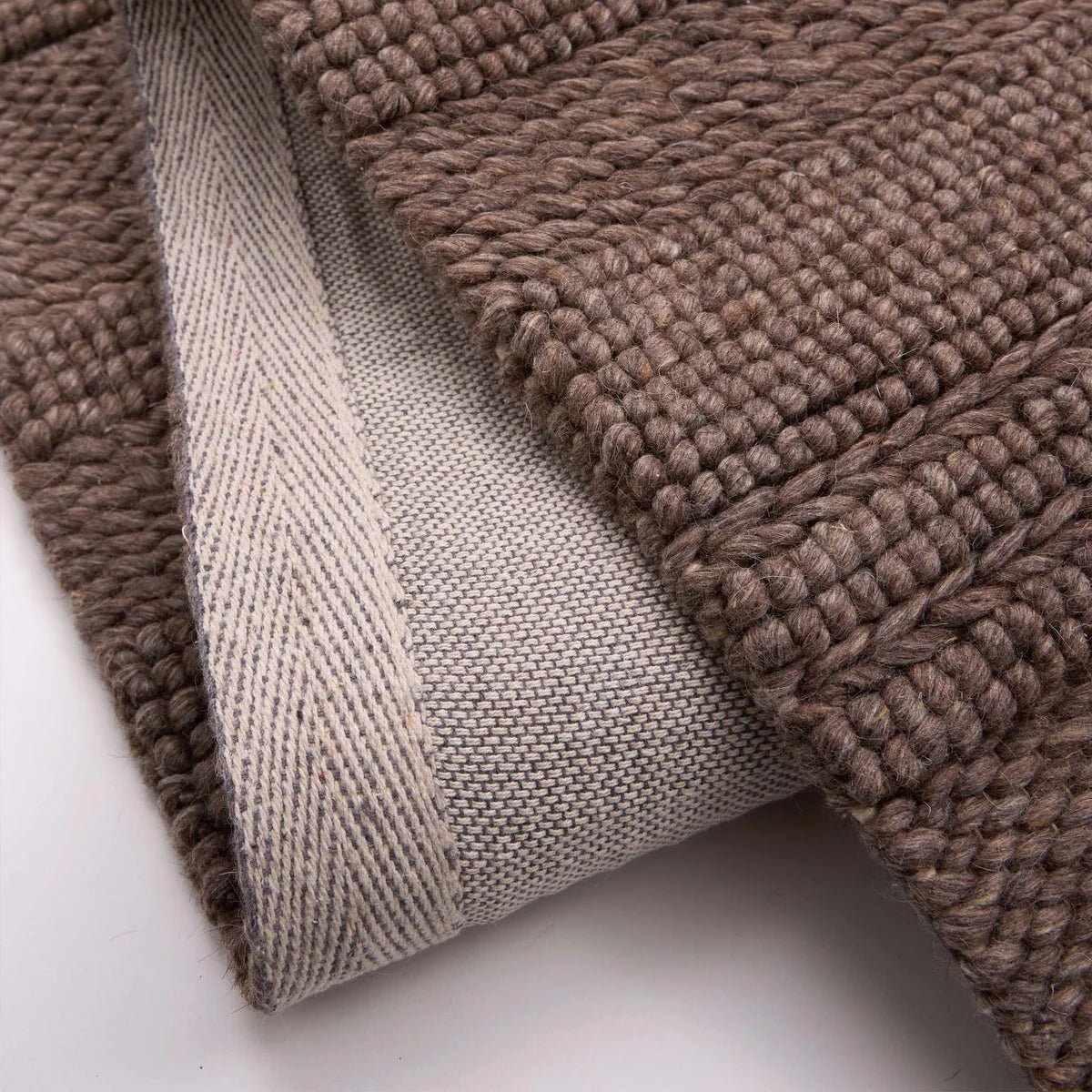 Origin Chunky Knit Brown Rug 80 x 150cm,120 x 170cm,160 x 230cm,67 x 200cm runner