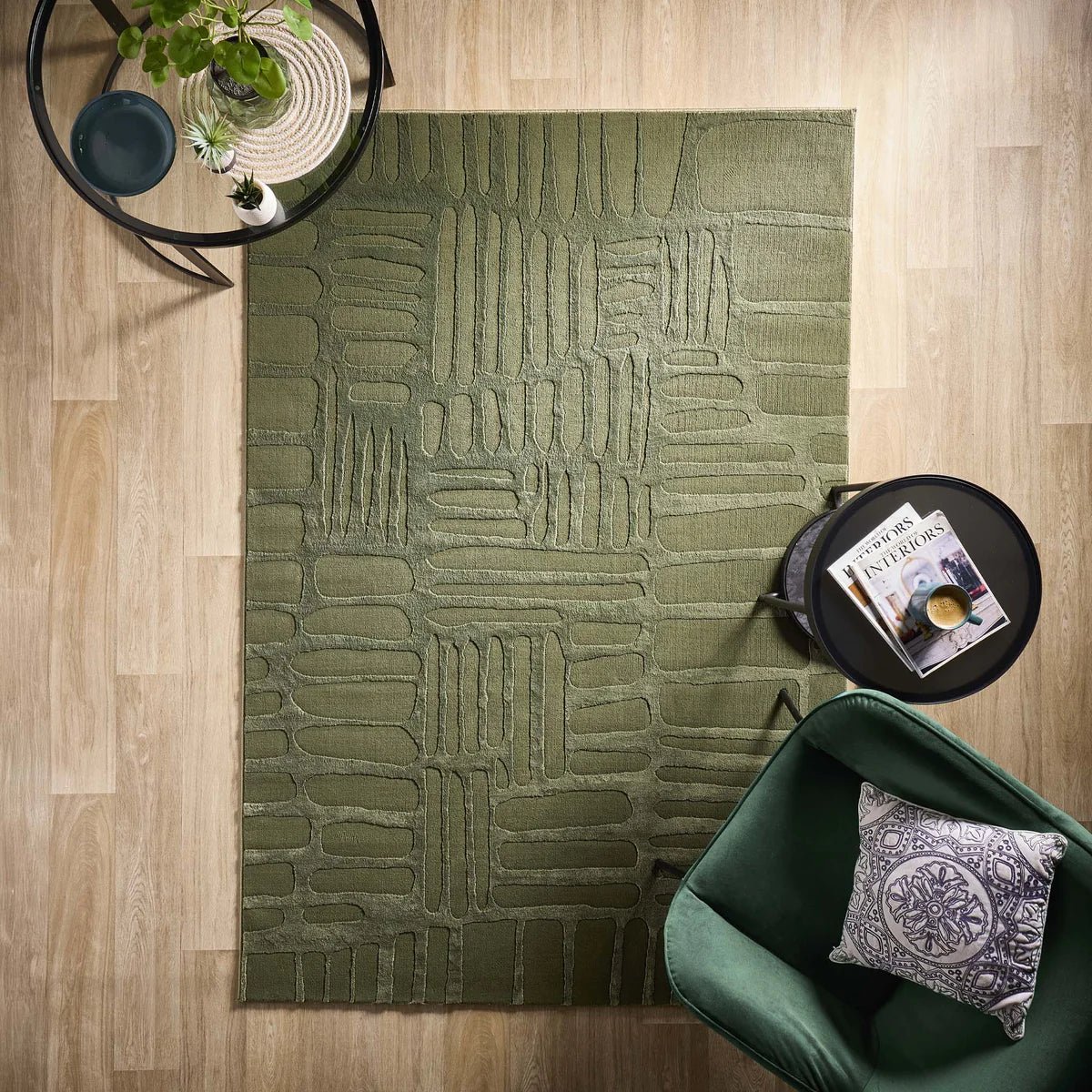 Origin Pathway, Green 80 x 150cm,120 x 170cm,160 x 230cm,67 x 200cm runner