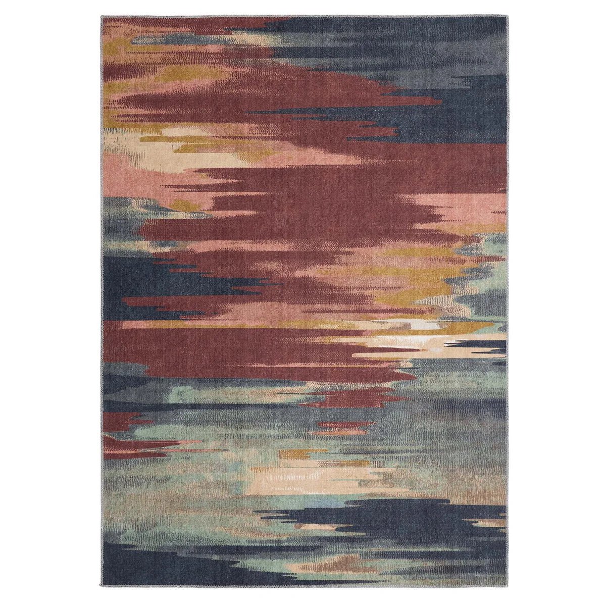 Origin Washable Rug Sedona Rust/Navy 80 x 150cm,120 x 170cm,160 x 230cm,67 x 200cm runner