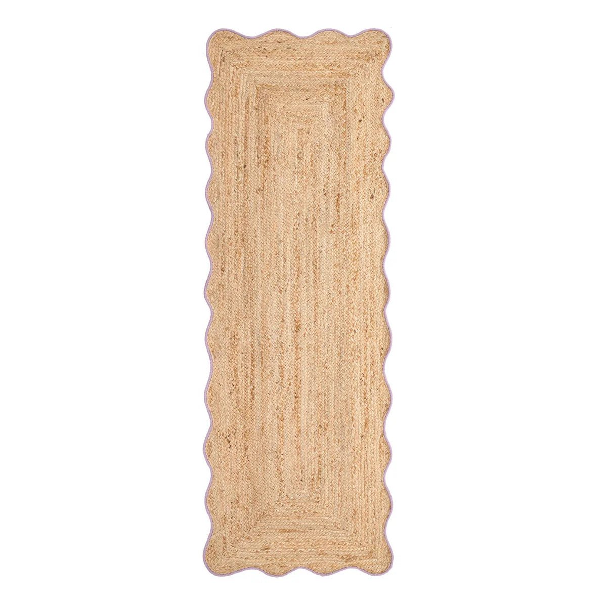 Origins Jute Scalloped Edge Rug, Lilac 120 x 170cm,160 x 230cm,67 x 200cm runner