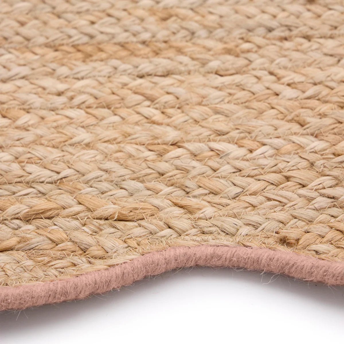 Origins Jute Scalloped Edge Rug, Peach 120 x 170cm,160 x 230cm,67 x 200cm runner