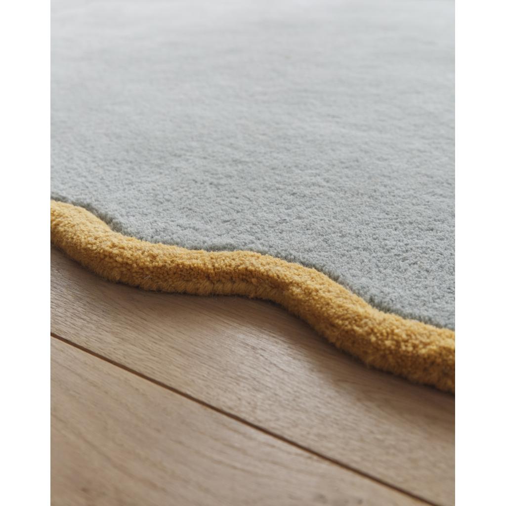 Origins Scalloped Elsie Rug, Duck Egg/Ochre 120 x 170cm,160 x 230cm,200 x 300cm,67 x 230cm runner