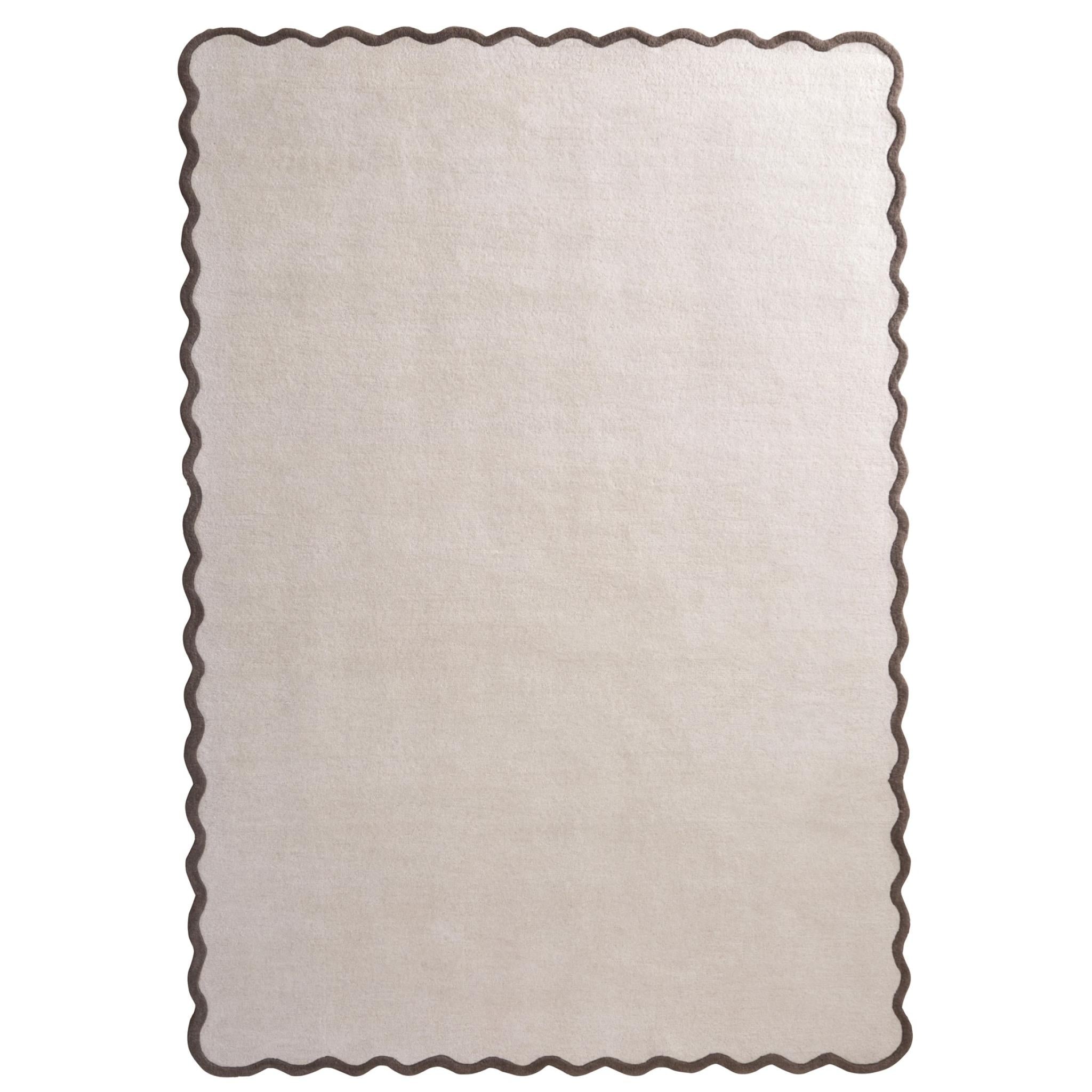 Origins Scalloped Elsie Rug, Natural/Brown 120 x 170cm,160 x 230cm,200 x 300cm,67 x 230cm runner
