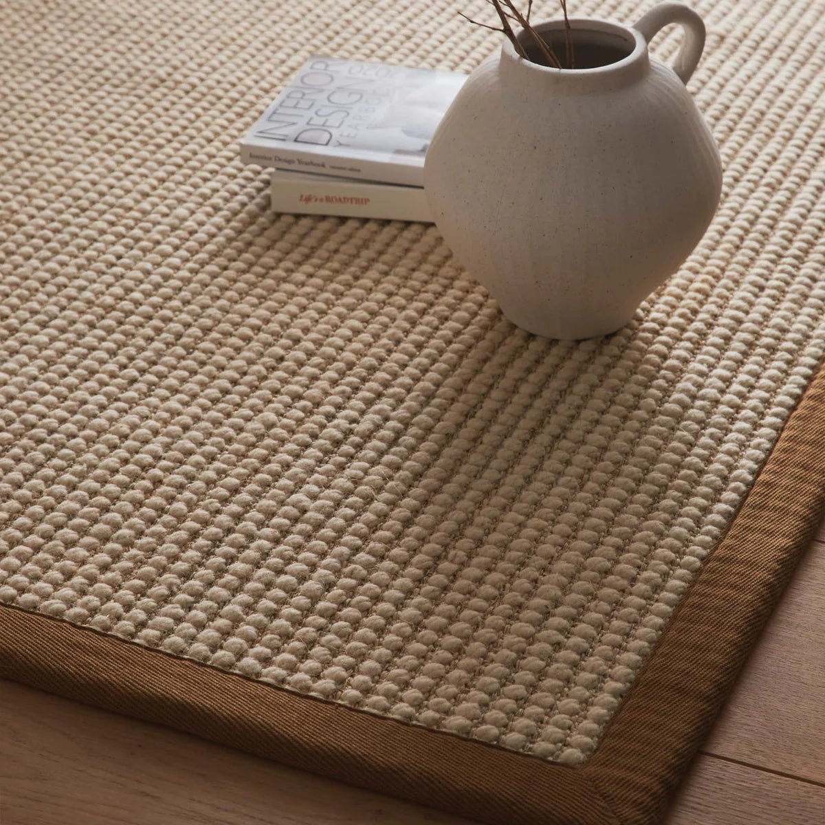 Origins Sisal Boucle Rug with Mocha Border 80 x 150cm,120 x 170cm,160 x 230cm,67 x 200cm runner