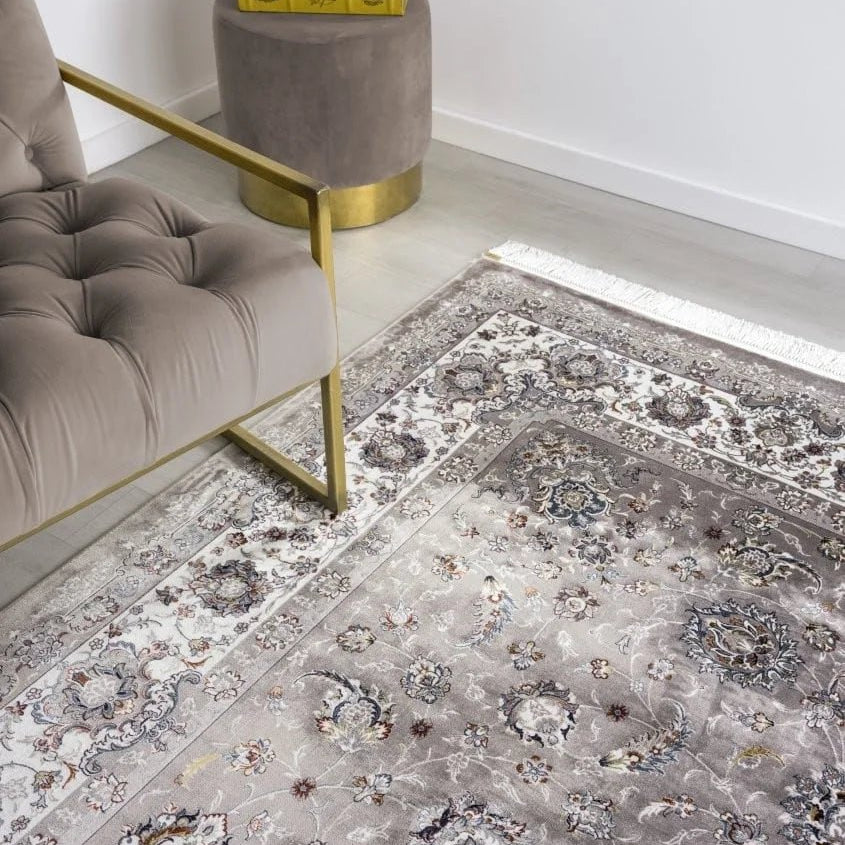 Ornate Persian Floral Grey Rug 120 x 180cm,80 x 150cm,160 x 230cm,200 x 300cm