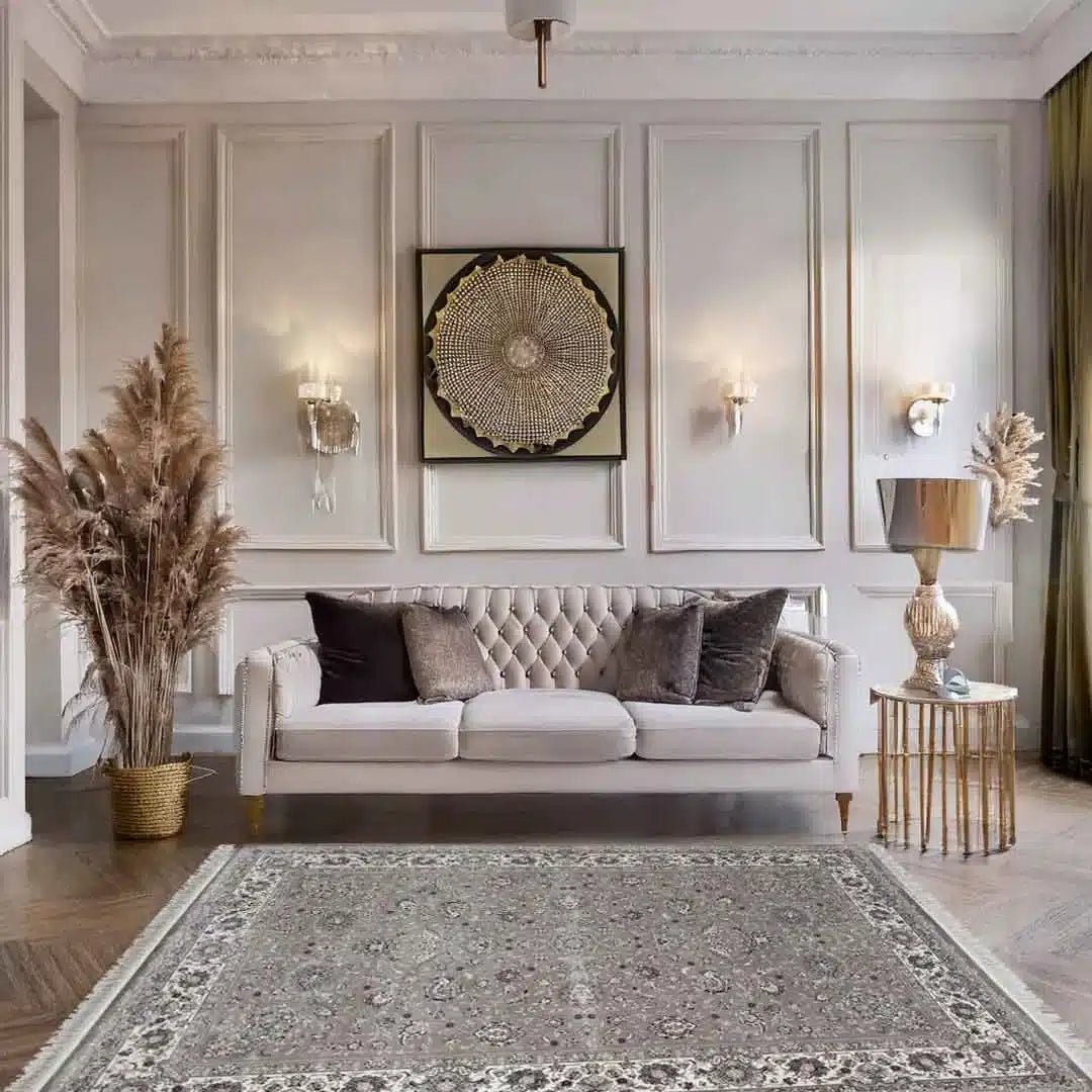 Ornate Persian Floral Grey Rug 120 x 180cm,80 x 150cm,160 x 230cm,200 x 300cm