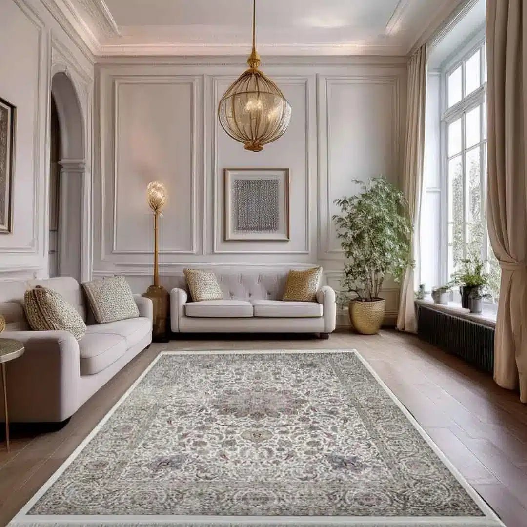 Ornate Persian Floral Ivory Rug 120 x 180cm,80 x 150cm,160 x 230cm,200 x 300cm