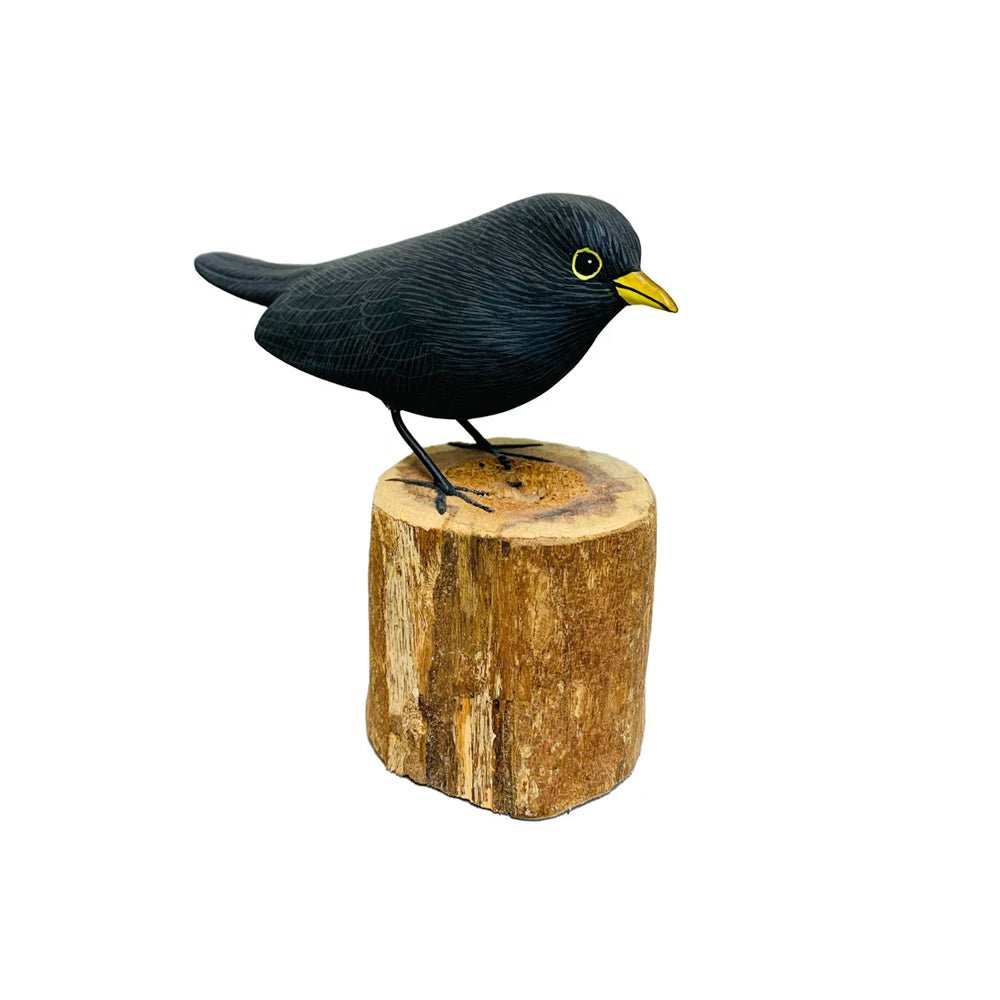 Painted Wooden Blackbird