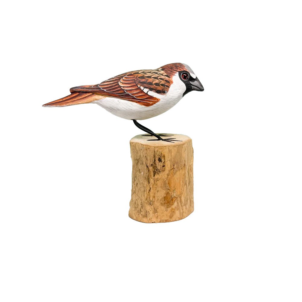 Painted Wooden Sparrow