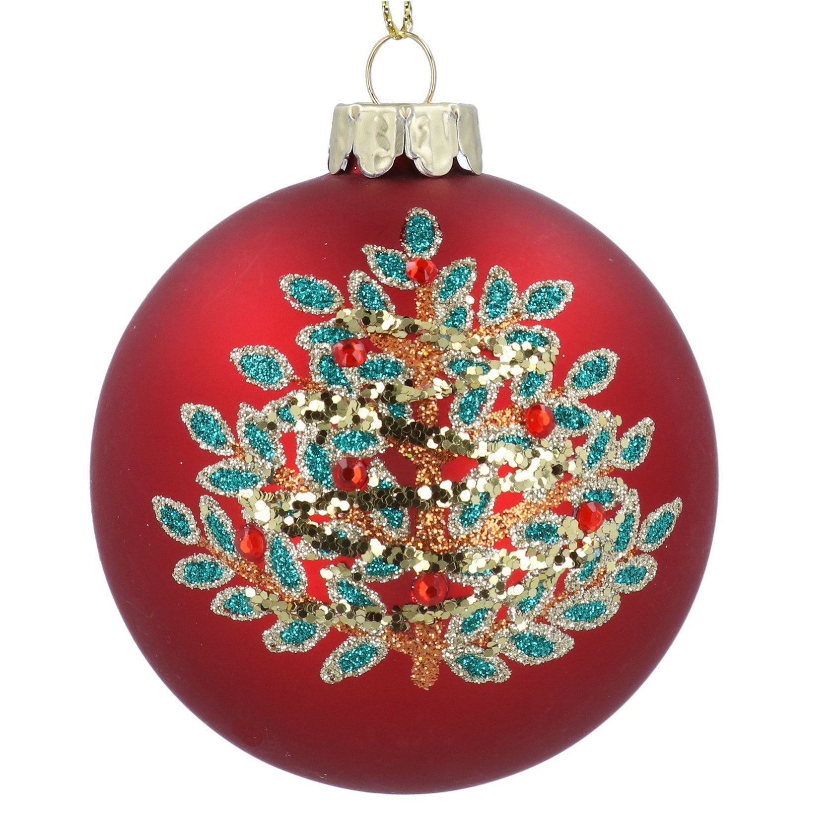 Red Bauble with Glitter Tree - Angela Reed - Christmas Decorations