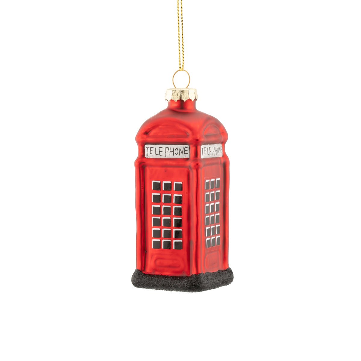 Red Telephone Box Shaped Bauble - Angela Reed - Christmas Decorations