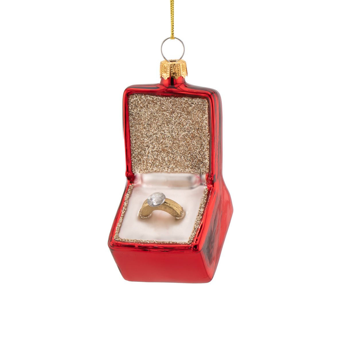 Ring in a Box Shaped Bauble - Angela Reed - Christmas Decorations