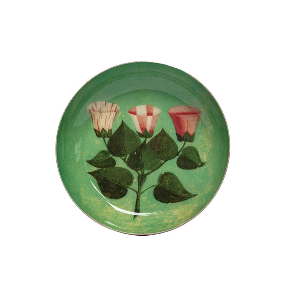 Round Festival of Flowers Enamel Tray