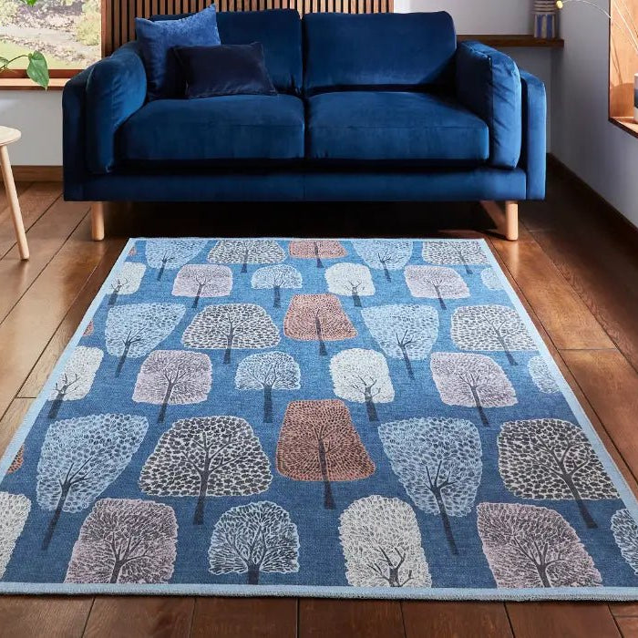 Scion Cedar Washable Rug, Midnight 76 x 150cm,120 x 170cm,152cm circle,152 x 230cm,185 x 290cm,61 x 230cm runner