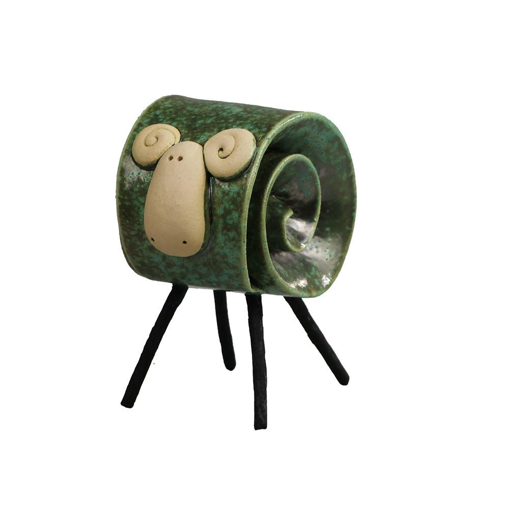 Scroll Ram Mottled Olive, Small