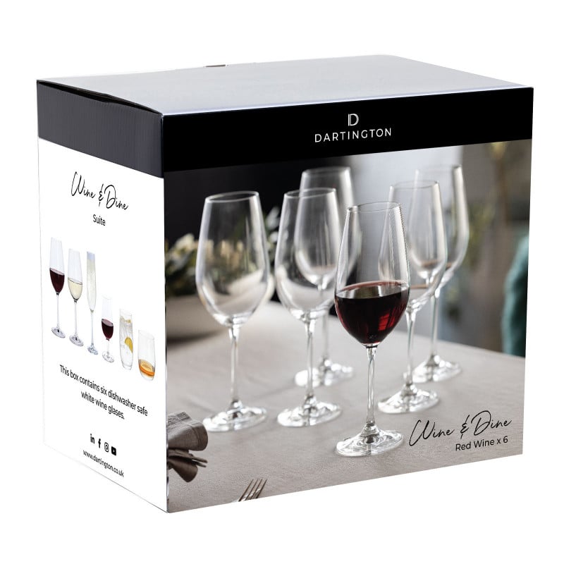 Set of 6 Dartington Red Wine Glasses