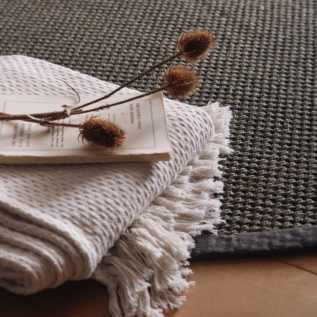 Sisal Rug Grey with Dark Grey Border 120 x 170cm,160 x 230cm,200 x 290cm,67 x 200cm