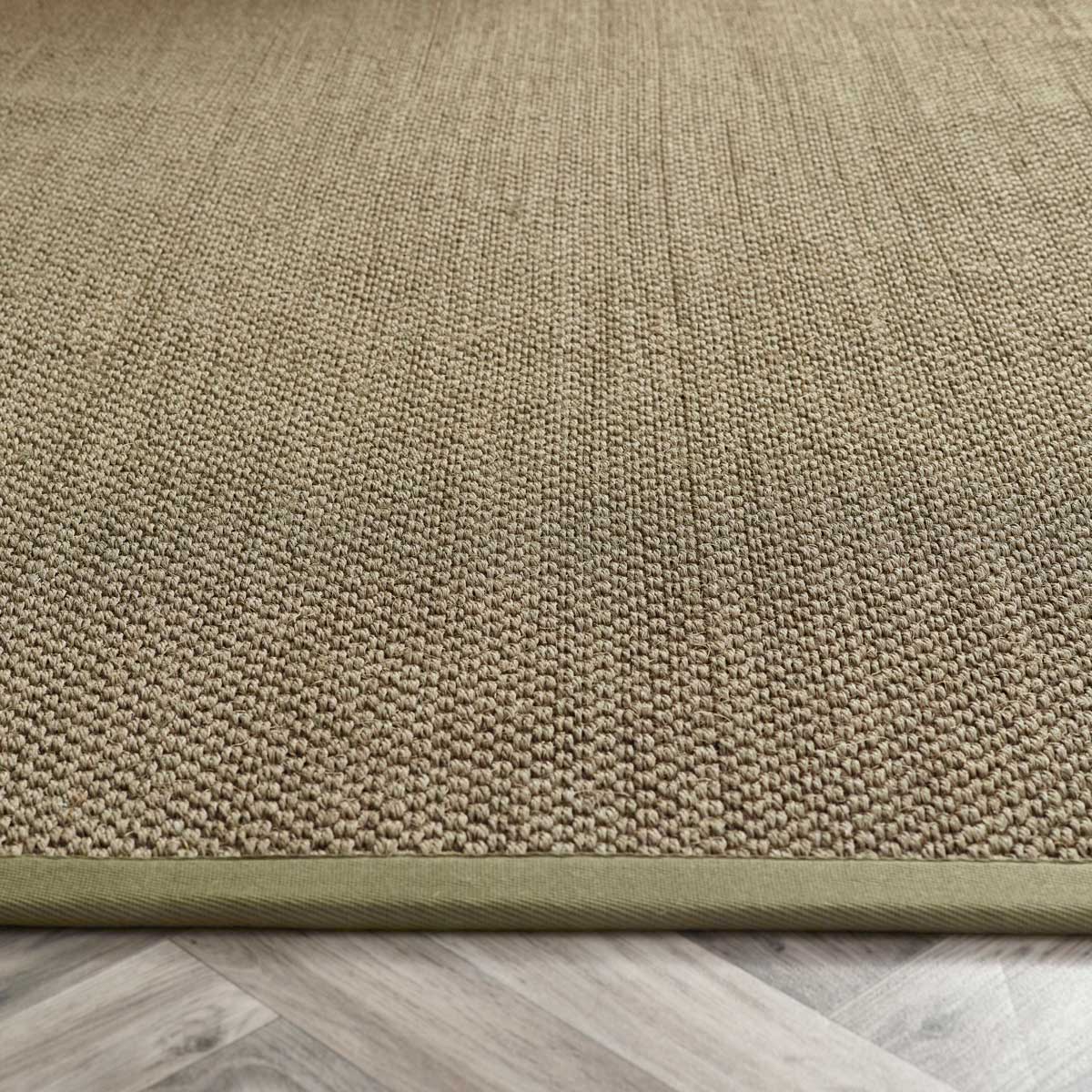 Sisal Rug in Green with Sage Green Border 120 x 170cm,160 x 230cm,200 x 290cm,67 x 200cm