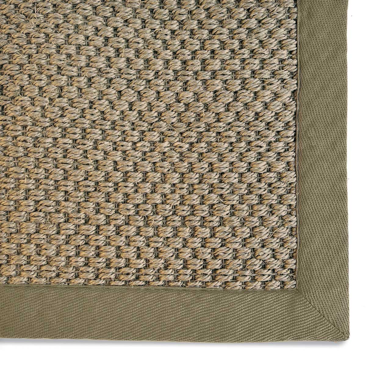Sisal Rug in Green with Sage Green Border 120 x 170cm,160 x 230cm,200 x 290cm,67 x 200cm