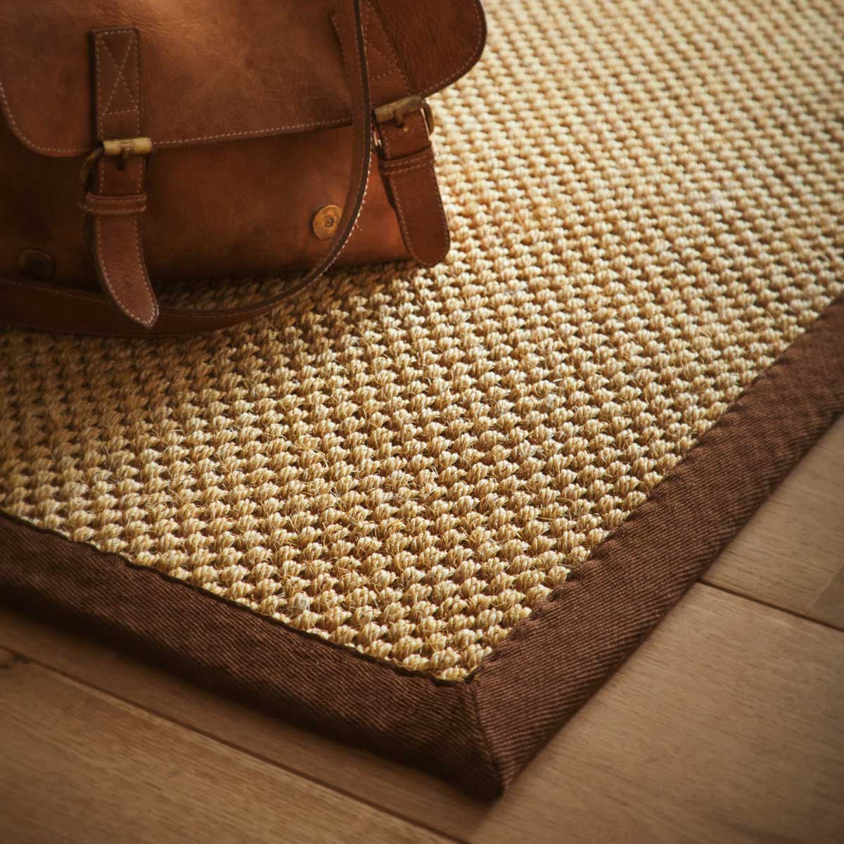 Sisal Rug in Natural with Dark Brown Border 120 x 170cm,160 x 230cm,200 x 290cm,67 x 200cm
