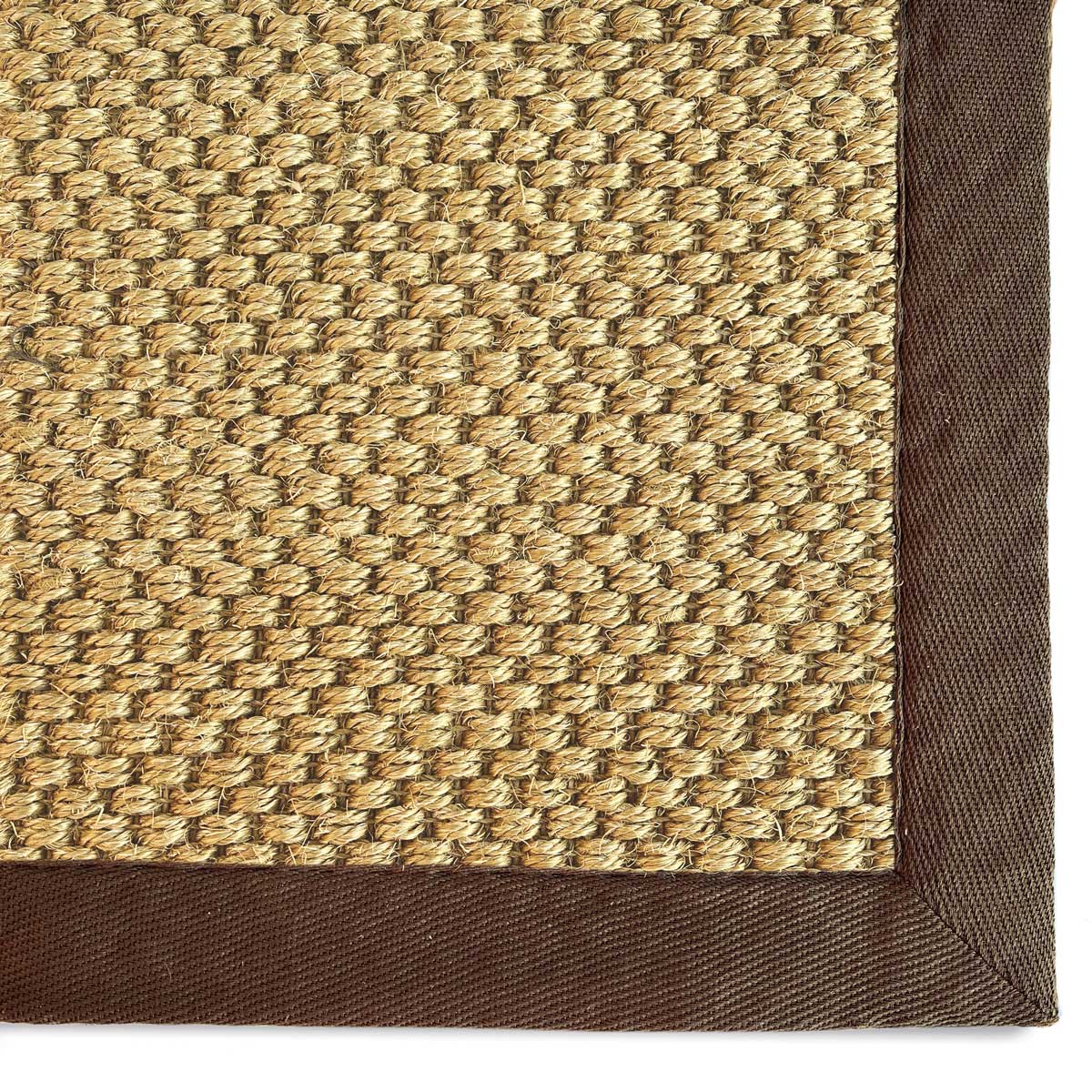 Sisal Rug in Natural with Dark Brown Border 120 x 170cm,160 x 230cm,200 x 290cm,67 x 200cm