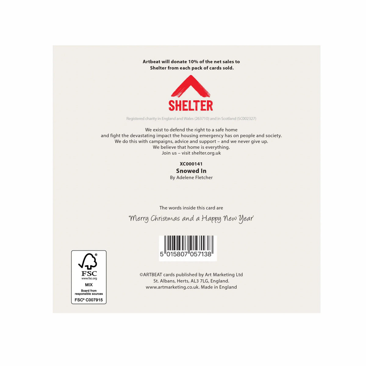 Snowed In, Pack of 6 Charity Christmas Cards