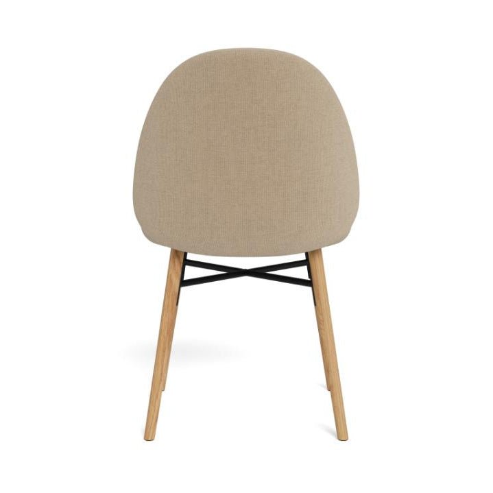 Rear view of the Sophia dining chair highlighting the curved back and leg structure