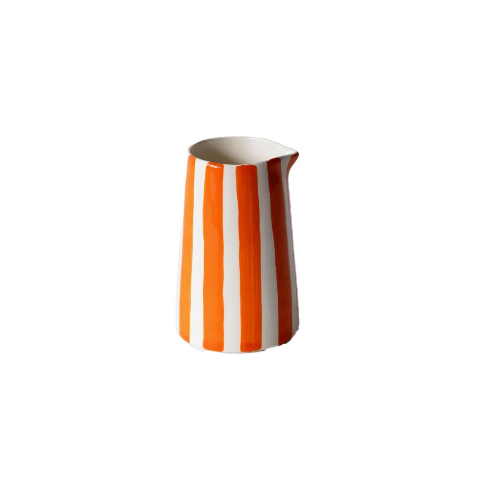 Tangerine Candy Stripe Creamer Jug - Angela Reed -
